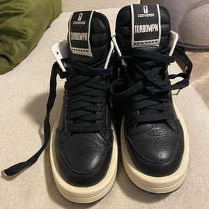Black never worn converse + rick owens turbowpn drkshow
